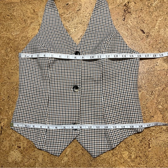 Belle Poque Wm’s Waistcoat Plaid Button Halter Vest Sz S - Picture 11 of 11